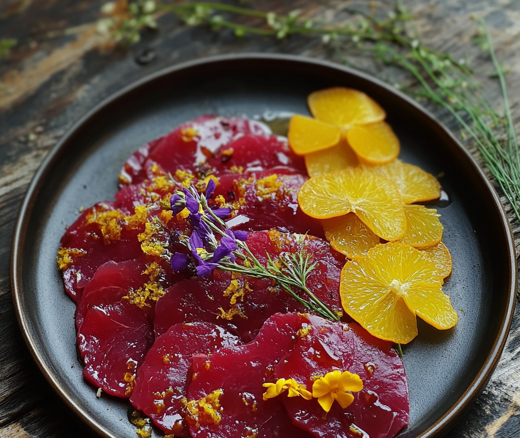 Carpaccio de betterave au citro