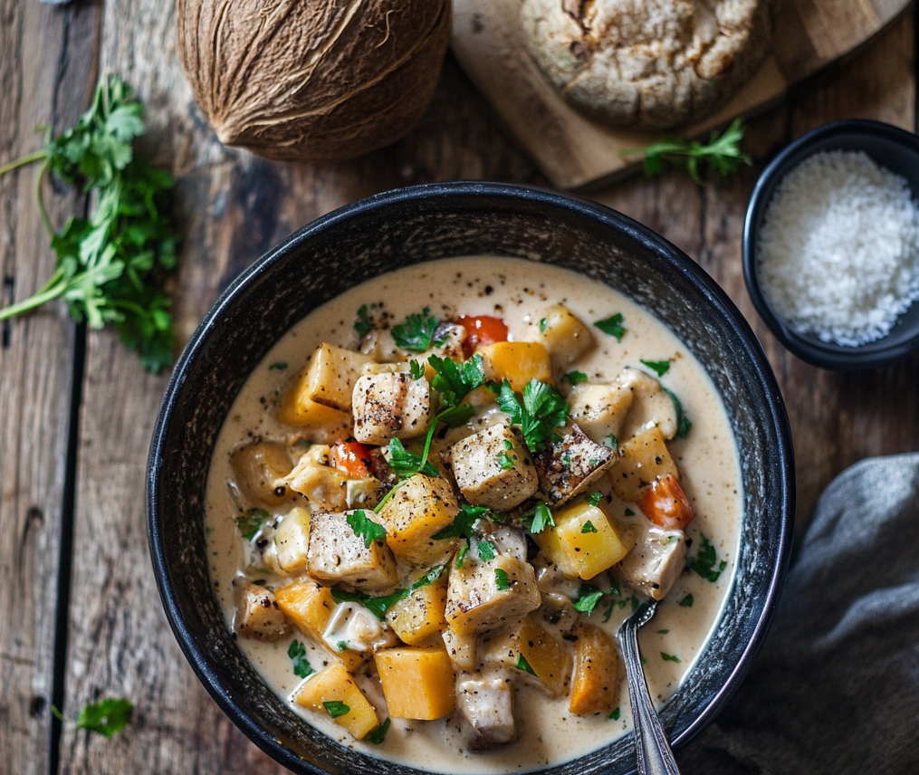 Curry de lgumes au lait de coco