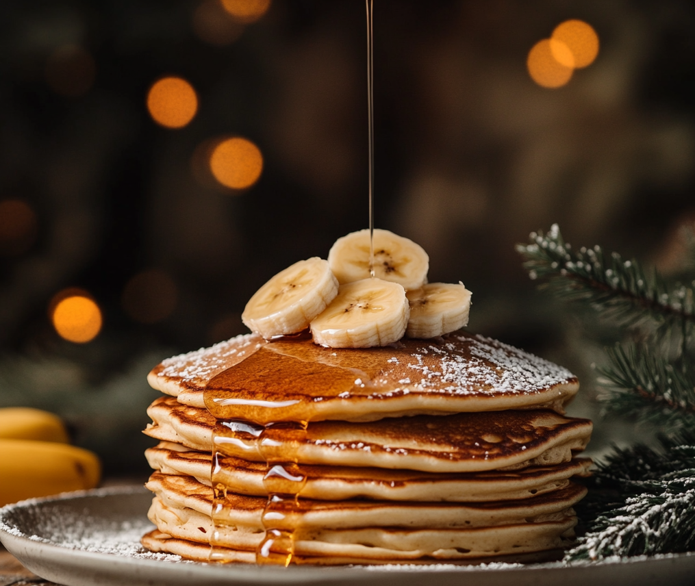 Pancakes a la banane et au sirop derable