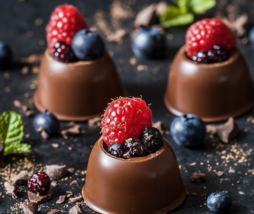 Domes au Chocolat avec Insert Fruite